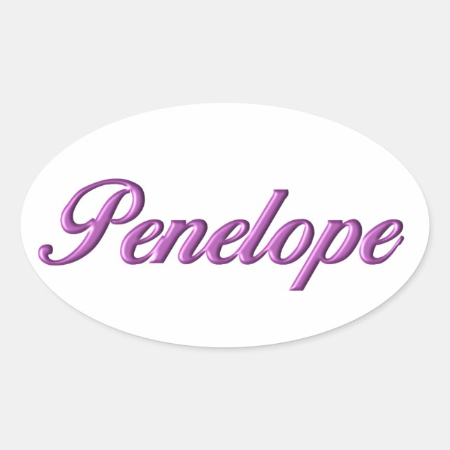 Sticker Ovale Nom de l'autocollant Penelope (Devant)