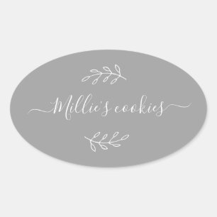 Sticker Ovale Nom du script moderne pour petites entreprises Éti