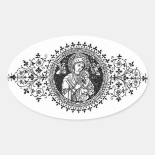 Sticker Ovale Notre mère de l'aide perpétuelle