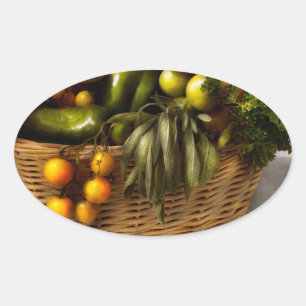 Sticker Ovale Nourriture - Veggie - Conseils sur les dimensions
