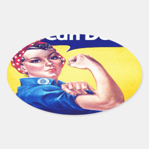 Sticker Ovale Nous pouvons le faire Rosie le Riveter