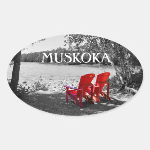 Sticker Ovale Nous vivons pour Muskoka- Canada