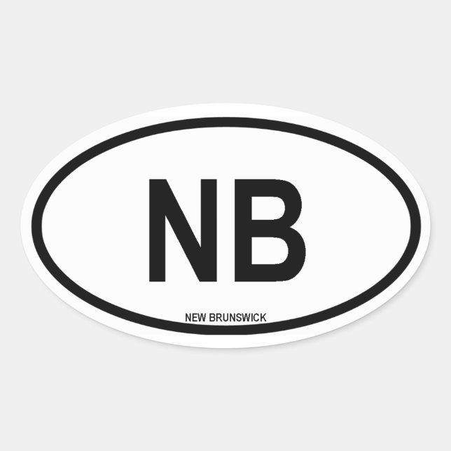 Sticker Ovale Nouveau-Brunswick "NB" (Devant)