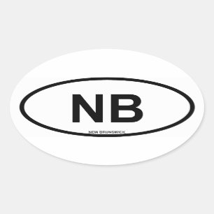 Sticker Ovale Nouveau-Brunswick "NB"