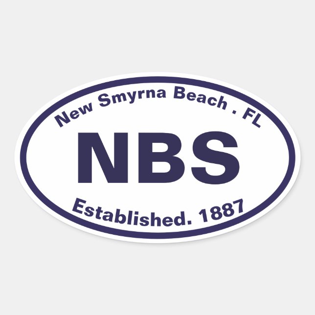 Sticker Ovale Nouvelle Smyrna Beach Floride NBS Marine Souvenirs (Devant)