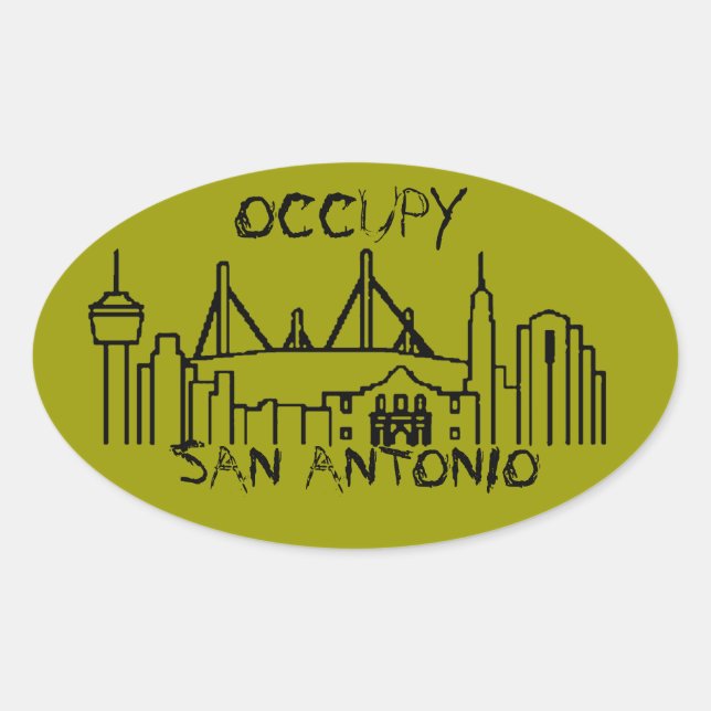 Sticker Ovale Occupez San Antonio (Devant)