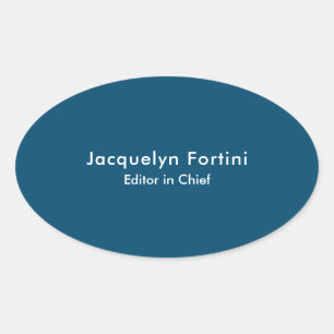 Sticker Ovale Océan Bleu Plaine Élégante Moderne Minimaliste