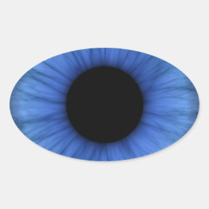 Sticker Ovale oeil bleu est mignon