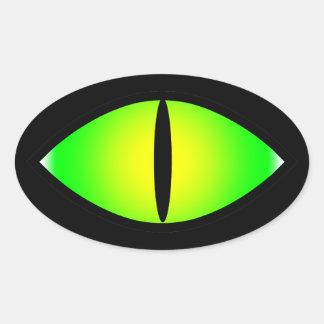 Sticker Ovale Oeil de chat vert