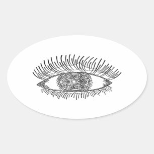 Sticker Ovale Oeil inspiré