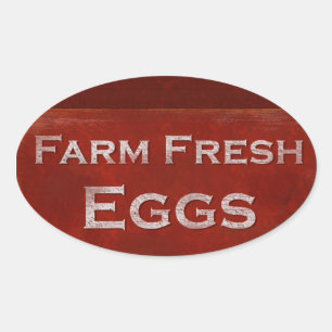 Sticker Ovale Oeufs frais de ferme