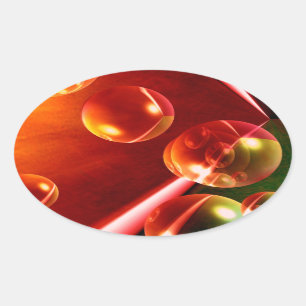 Sticker Ovale Oeuvre Abstraite contemporaine de Serdar Hizli