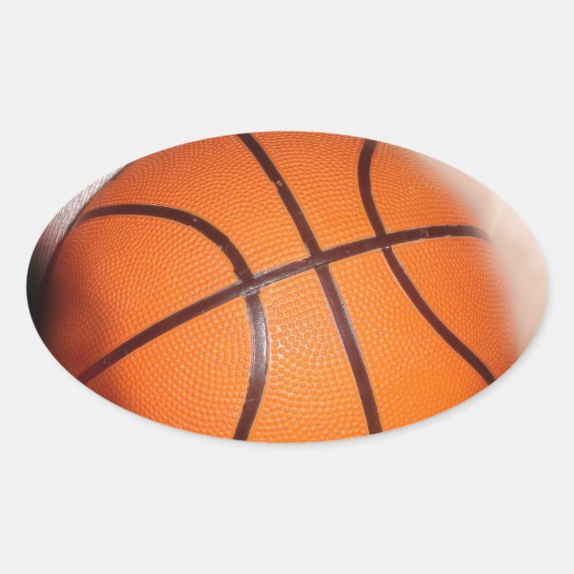 Sticker Ovale Oeuvre de basket-ball (Devant)