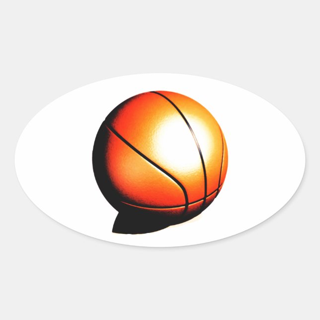 Sticker Ovale Oeuvre de basket-ball (Devant)