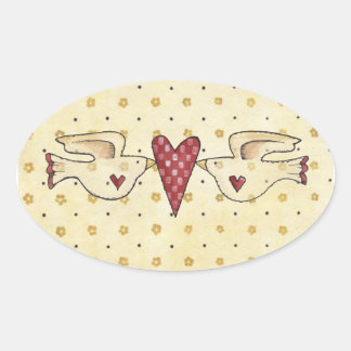 Sticker Ovale oiseau