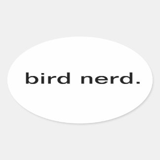 Sticker Ovale oiseau nerd.