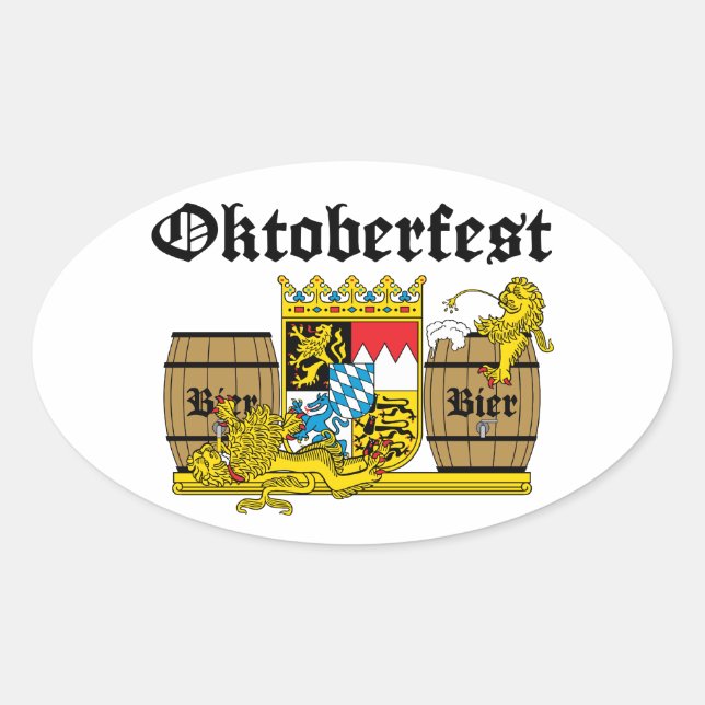 Sticker Ovale Oktoberfest - De Léon ivrognes (Devant)