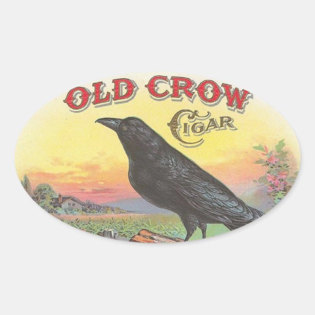 Sticker Ovale Old Crow (Devant)