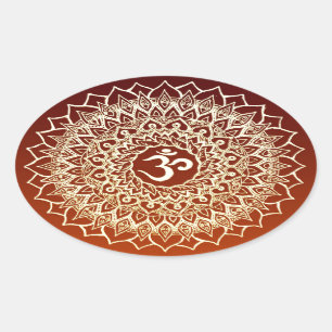 STICKER OVALE OM HINDU SYMBOLE