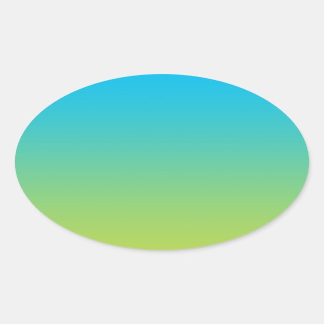 Sticker Ovale Ombre bleue et verte (Devant)