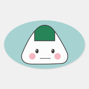 Sticker Ovale Onigiri omusubi Japonais balle de riz nori algues