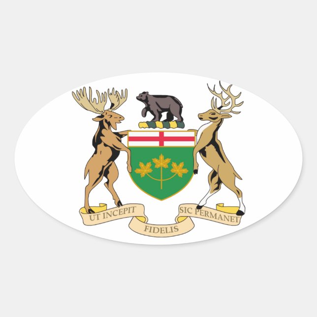 Sticker Ovale Ontario (Canada) Armoiries (Devant)