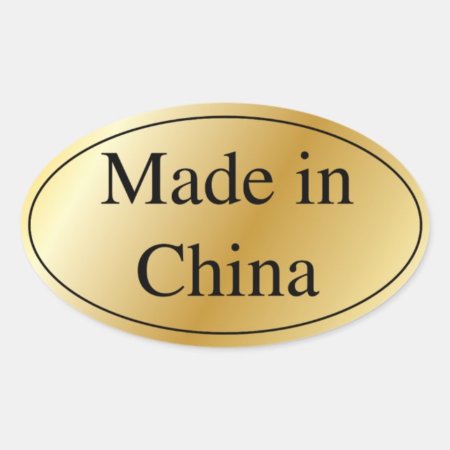Sticker Ovale Or fabriqué en Chine (Devant)