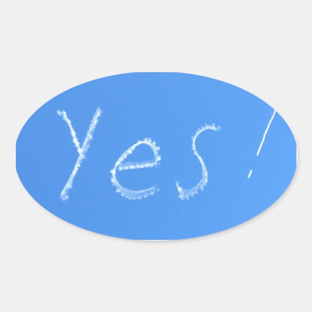 Sticker Ovale oui bleu (Devant)