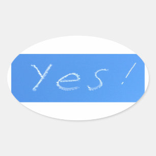 Sticker Ovale oui bleu