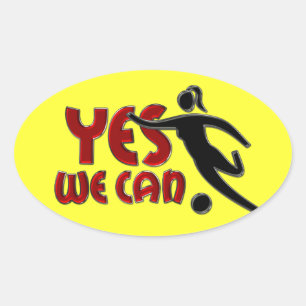 Sticker Ovale OUI NOUS POUVONS - Femmes Football