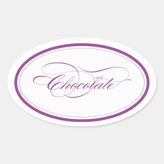 Sticker Ovale Oval personnalisé_chocolat (Devant)