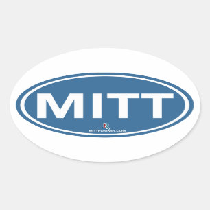 Sticker Ovale Ovale d'autocollant de gant de Romney Ryan (bleu)