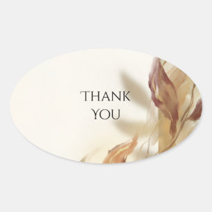 Sticker Ovale Ovale Remerciement de Mariage Floral Bourgogne Aut