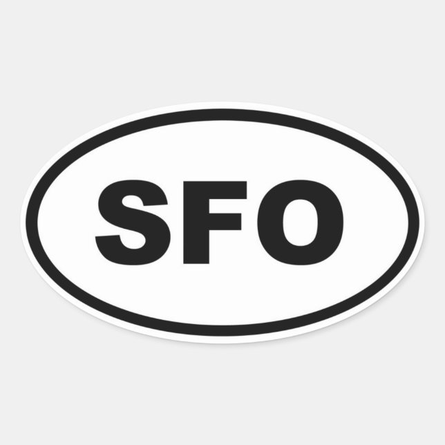 Sticker Ovale Ovale SFO San Francisco (Devant)
