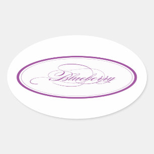Sticker Ovale Ovalle de bleuet personnalisé