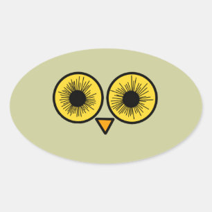 Sticker Ovale Owl Eyes