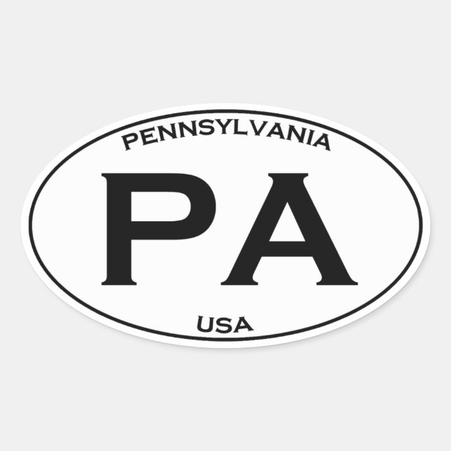 Sticker Ovale PA - Pennsylvanie USA Oval Logo (Devant)