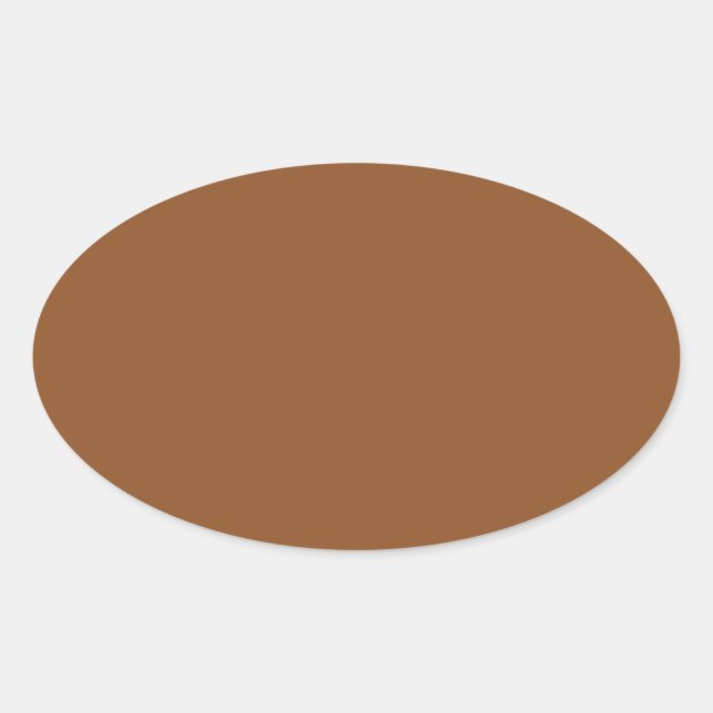 Sticker Ovale Pain d'épices Solid Brown, Arrière - plan couleur  (Devant)