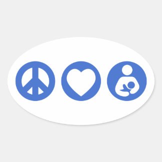 Sticker Ovale Paix Amour Allaitement
