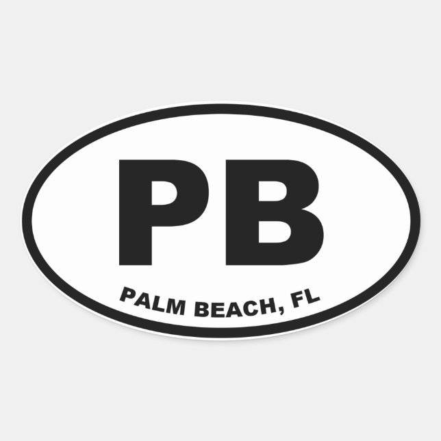 Sticker Ovale Palm Beach PB (Devant)