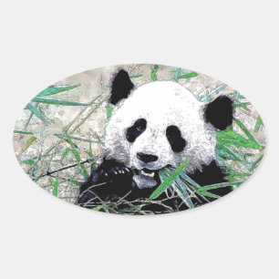 Sticker Ovale Panda