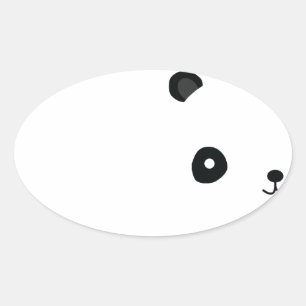Sticker Ovale Panda paisible