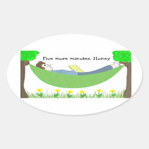 Sticker Ovale Papa dans le hamac
