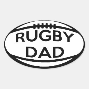 Sticker Ovale Papa Rugby