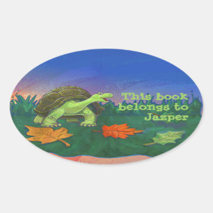 Sticker Ovale Papier à lettres Tortoise