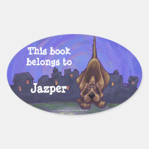 Sticker Ovale Papier à papier pour chien