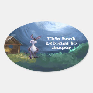 Sticker Ovale Papier Donkey