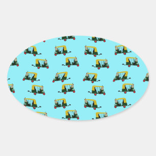 Sticker Ovale Papier peint Auto rickshaw
