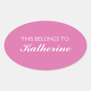Sticker Ovale Papillon Amour   Uni Magenta 3 Personnel