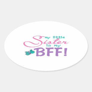 Sticker Ovale Papillon BFF petite soeur